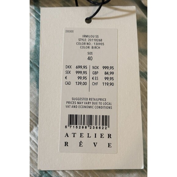 Atelier Reve Milou Women’s Size 40/Large Blouse In Birch - Picture 10 of 14